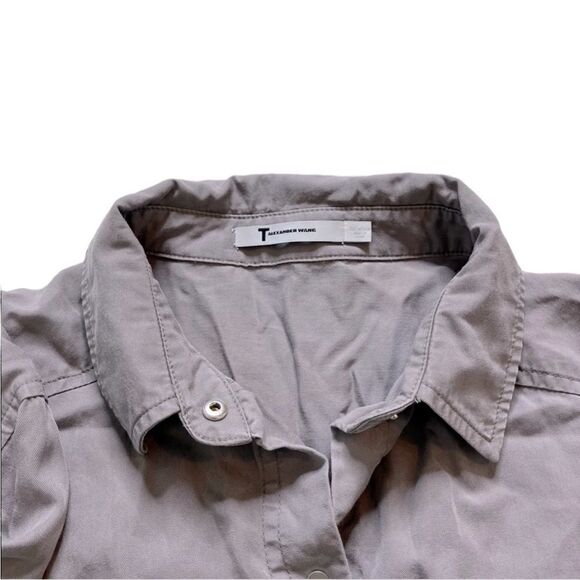 T by Alexander Wang Button Down Shirt Dress Long Sleeve - Picture 3 of 6